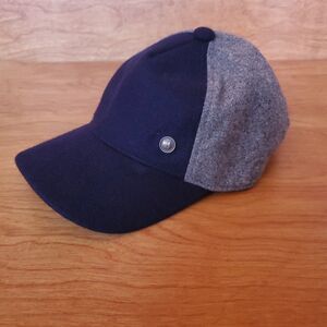 Janie and Jack Baseball Hat 2T to 3 Wool Blend Boys Youth Two Tone Blue Gray